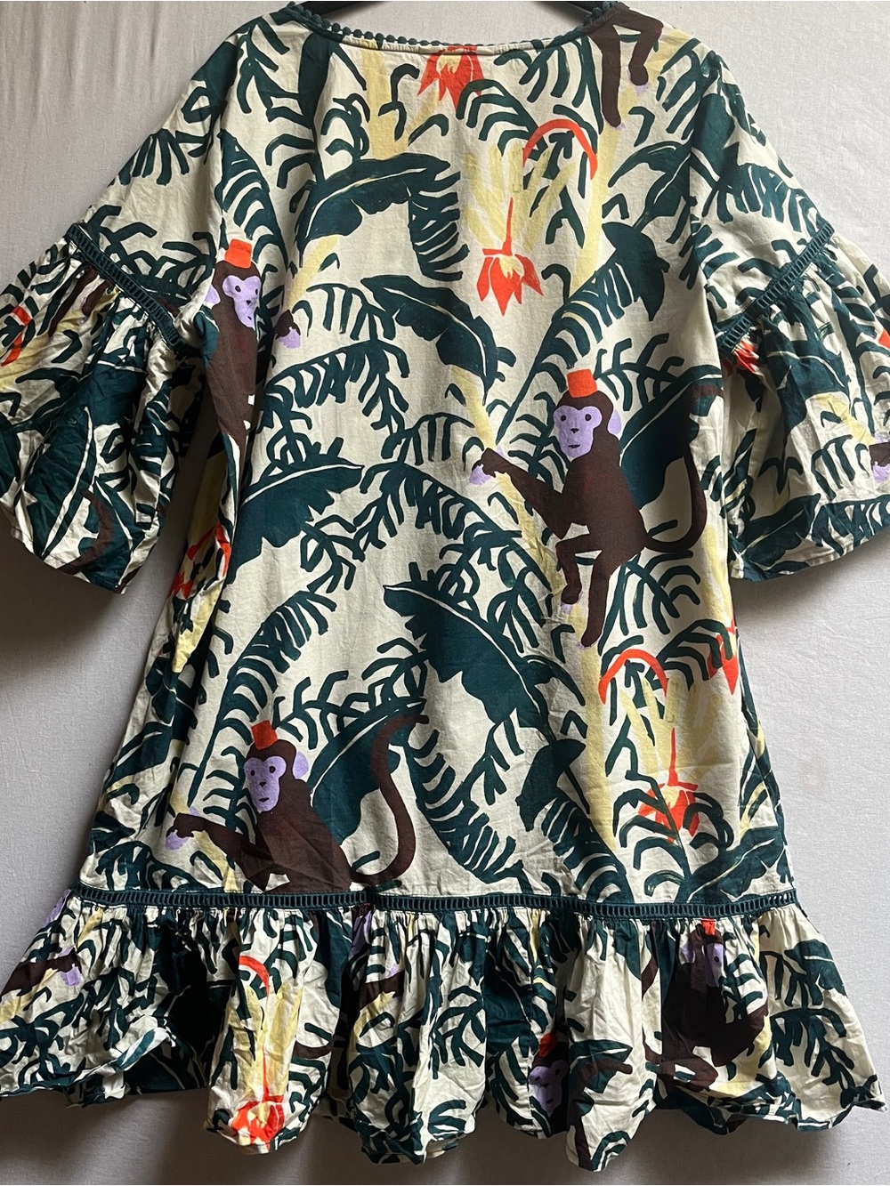 Gorman Organic Cotton Monkey Print Drop Waist Dress Size S - Picture 2 of 11